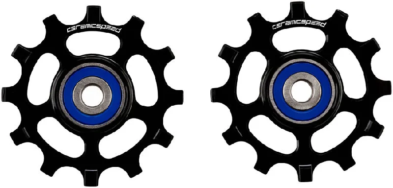 road bike water cages for easy access-CeramicSpeed Pulley Wheels Shimano 11-Speed - 12 Tooth Narrow Wide Coated Races Alloy BLK