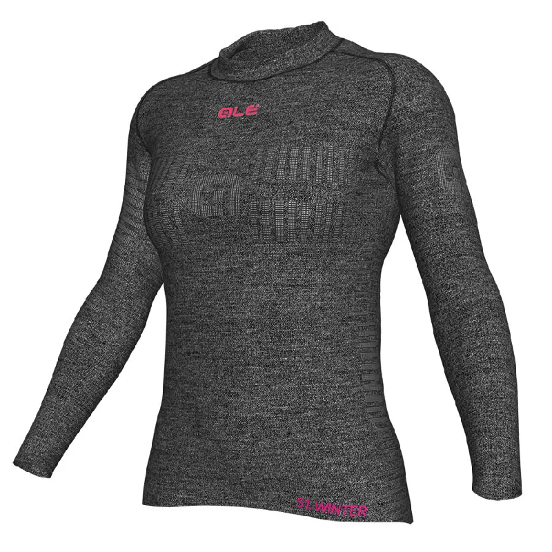 cycling clothing for dark lanes-Maglia intima M/L Donna Ale Seamless Wool - Grigio