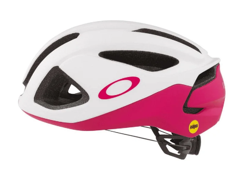 bicycle adjustable kickstand guide-Oakley ARO3 Road Helmet - White-Rubine Red