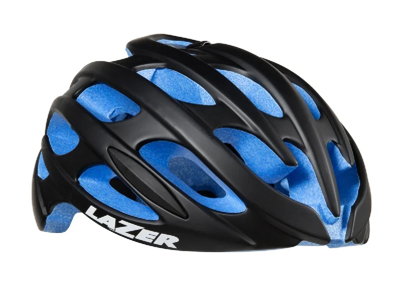 bicycle mirror convex benefits-Lazer Blade Road Helmet - Black-Blue