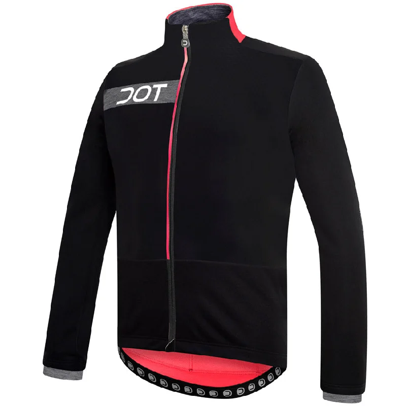 cycling clothing for junior cyclists-Giubbino Dotout Raider - Nero Rosso