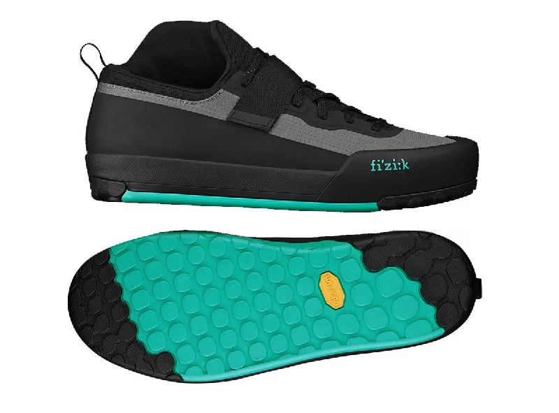 cycling clothing with tribe shades-Fizik Gravita Tensor Flat Pedal MTB Shoe - Gray-Aqua Marine