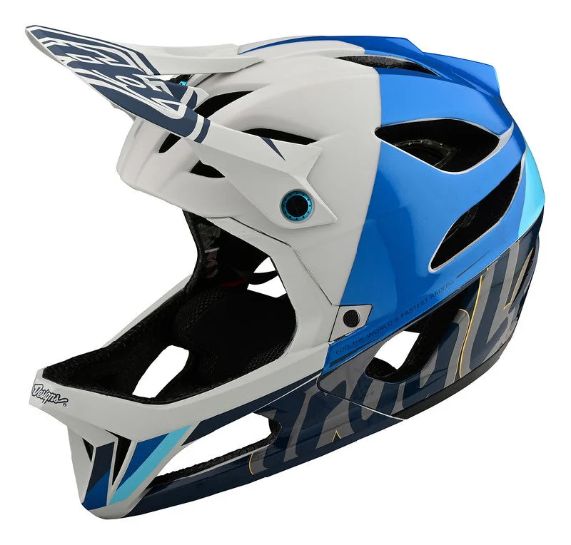 bicycle Schrader valve repair-Troy Lee Designs Stage MIPS Full Face Helmet - Nova - Slate Blue - 2022