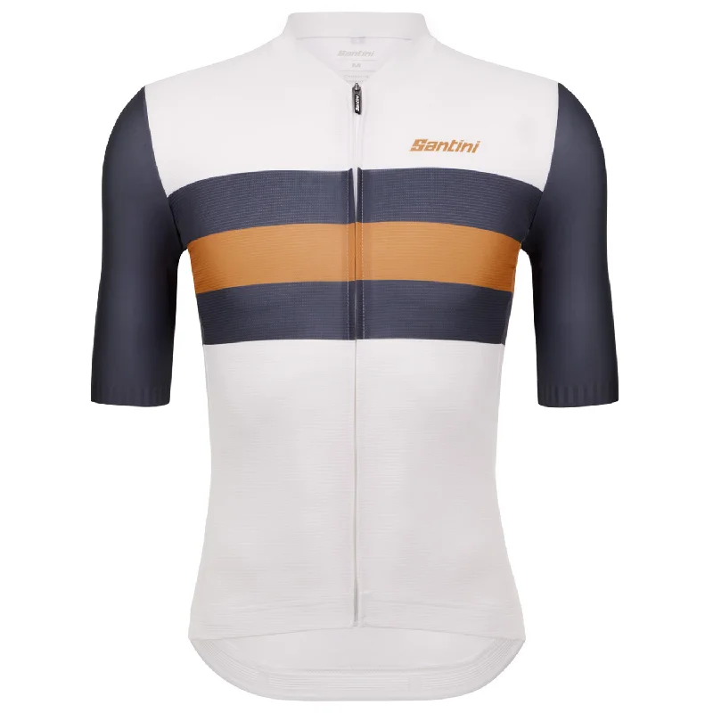 cycling clothing with deep shades-Maglia Santini Sleek Bengal - Bianco