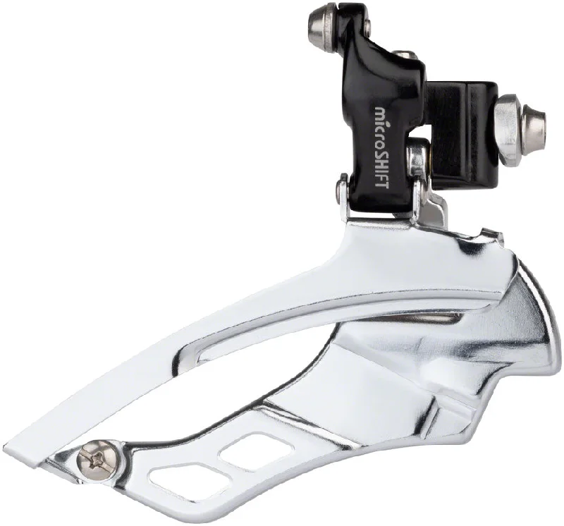 bike pedal systems for road bikes-microSHIFT R10 Front Derailleur - 10-Speed Triple 52/39/30t Braze-On Shimano Compatible BLK