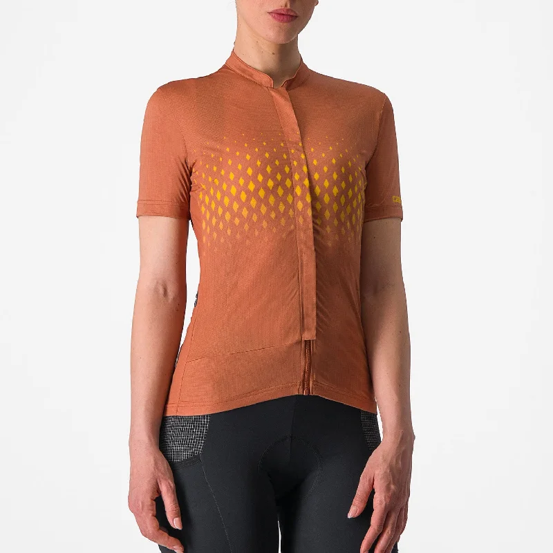 cycling clothing with rich flair-Maglia donna Castelli Unlimited Sentiero 3 - Arancio