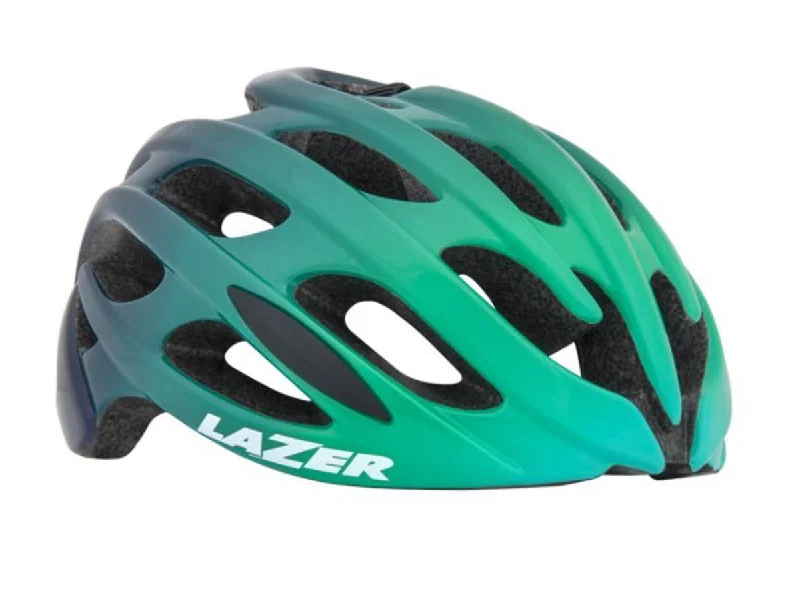 bicycle center kickstand reviews-Lazer Blade Road Helmet - Green-Blue