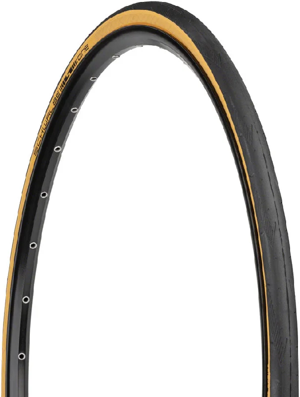 Schwalbe One Tire - 700 x 25 Tubeless Folding BLK/Tan Performance Line RaceGuard Addix