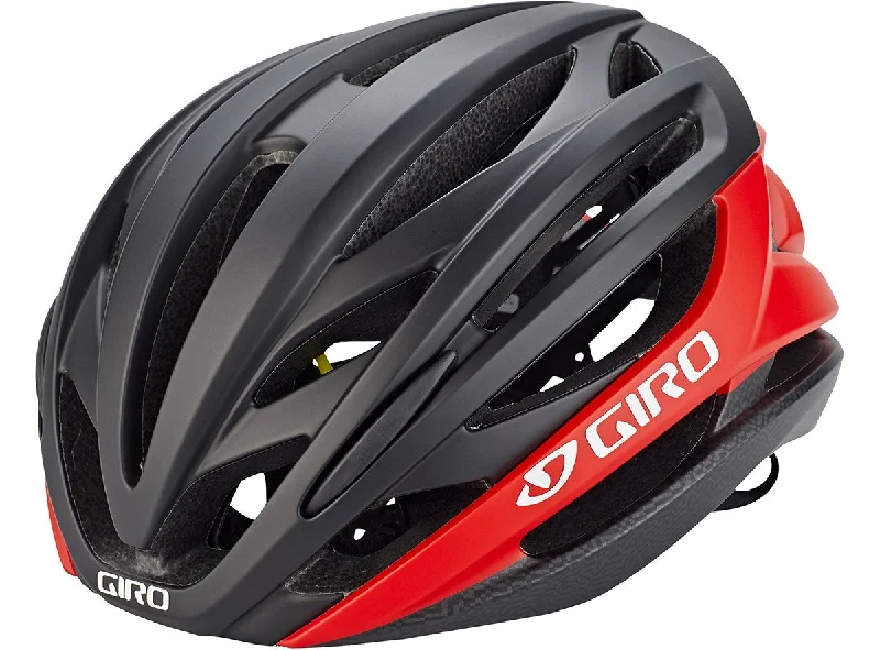 bicycle thru axle benefits-Giro Syntax MIPS Road Helmet - Matt Black-Bright Red - 2020