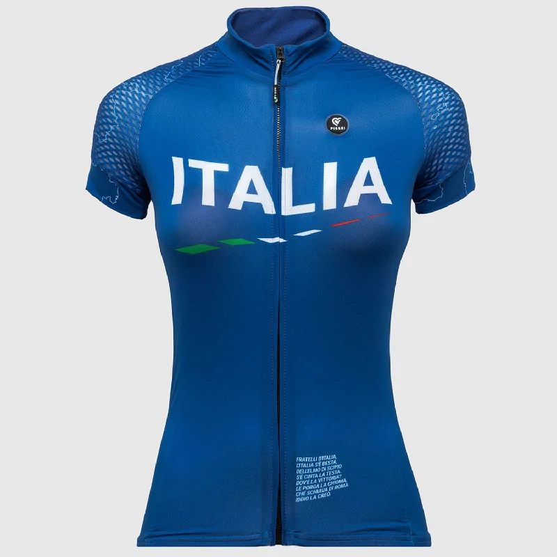 cycling clothing with rich edge-Maglia donna Pissei Sanremo Italia - Blu