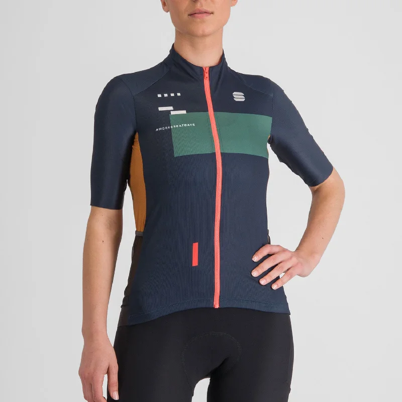 cycling clothing with lush edge-Maglia donna Sportful Breakout Supergiara - Blu