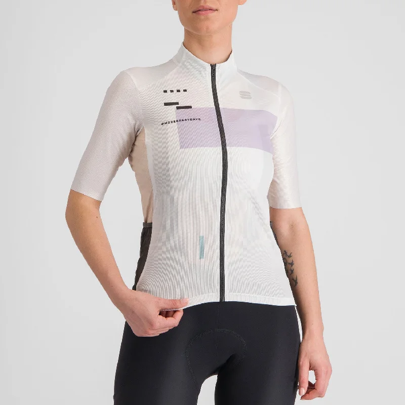 cycling clothing with thick pads-Maglia donna Sportful Breakout Supergiara - Bianco