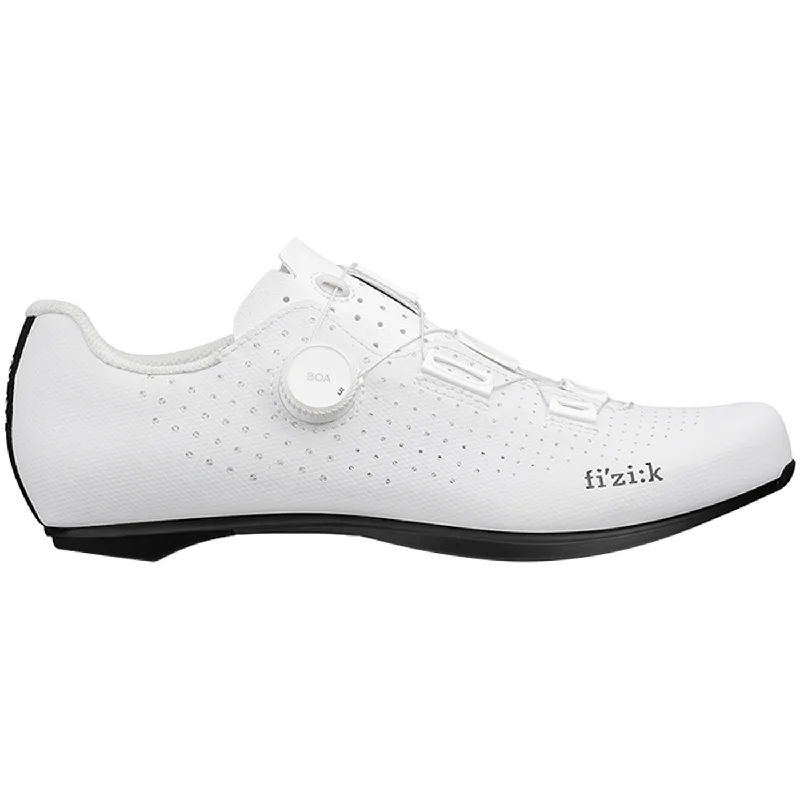 cycling clothing with limber seams-Scarpe Fizik Tempo Decos Carbon Wide - Bianco