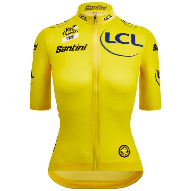 cycling clothing with cold trips-Maglia Gialla donna Santini Tour de France Fan Line 2024