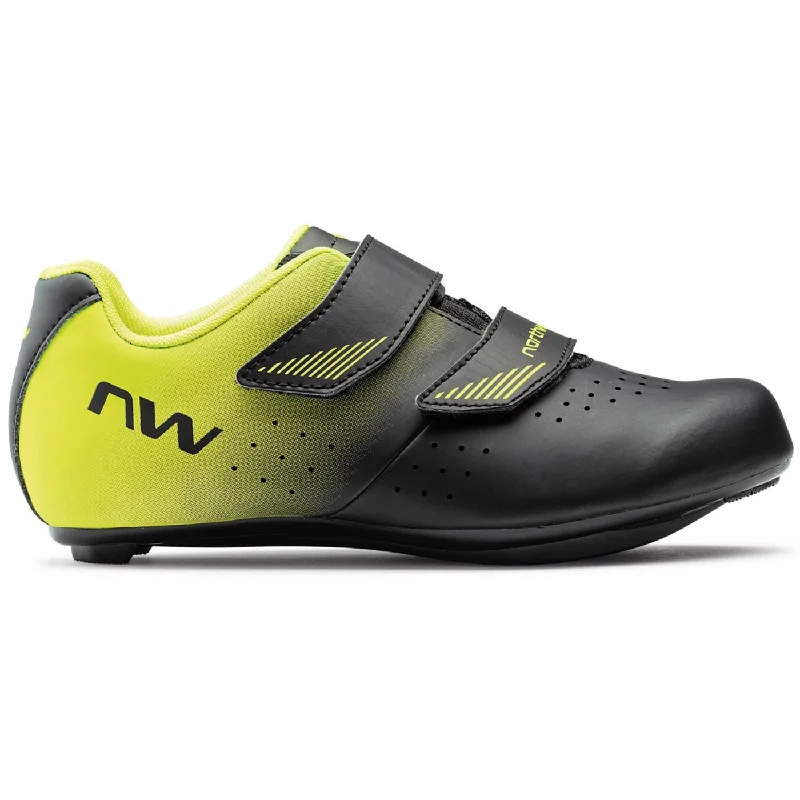 cycling clothing for twisty routes-Scarpe bambino Northwave Core Junior - Nero giallo