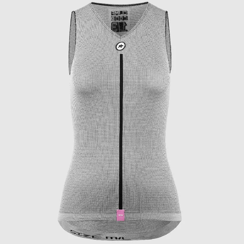 cycling clothing with soft heat-Maglia intima senza maniche donna Assos 1/3 NS Skin Layer P1 - Grigio