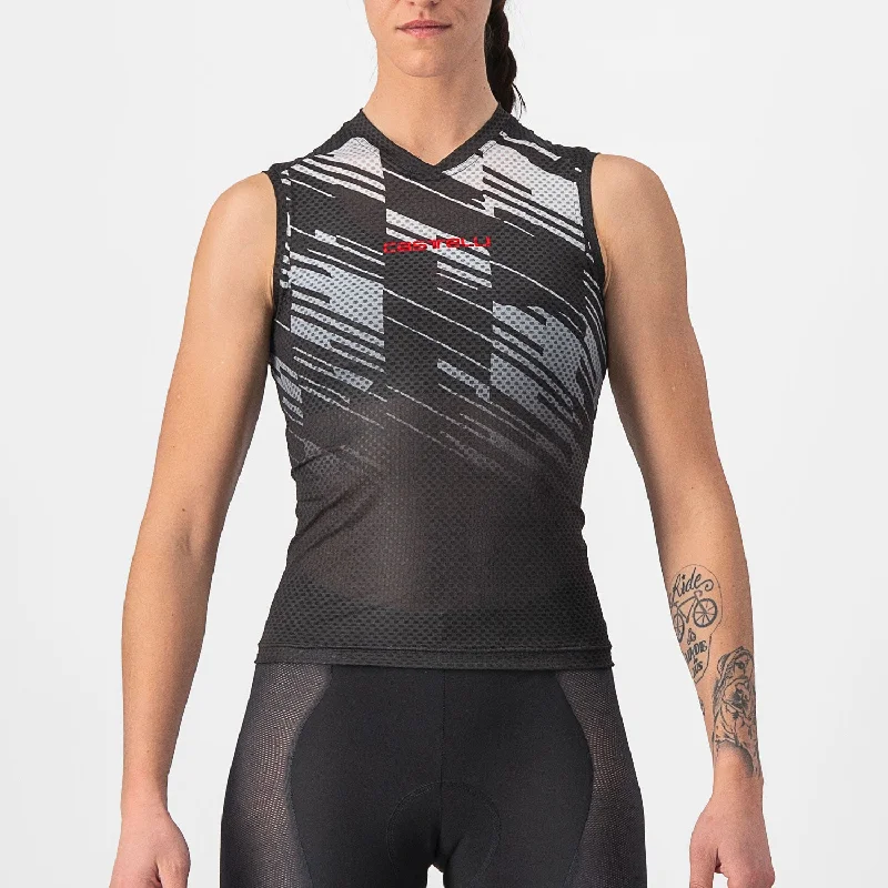 cycling clothing with glare barrier-Maglia donna senza maniche Castelli Insider - Nero