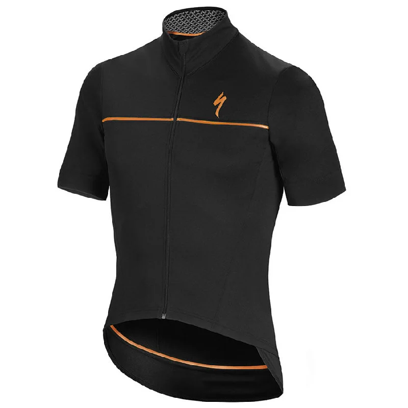 cycling clothing with funky flair-Maglia Specialized SL Elite WR - Nero Arancio Fluo