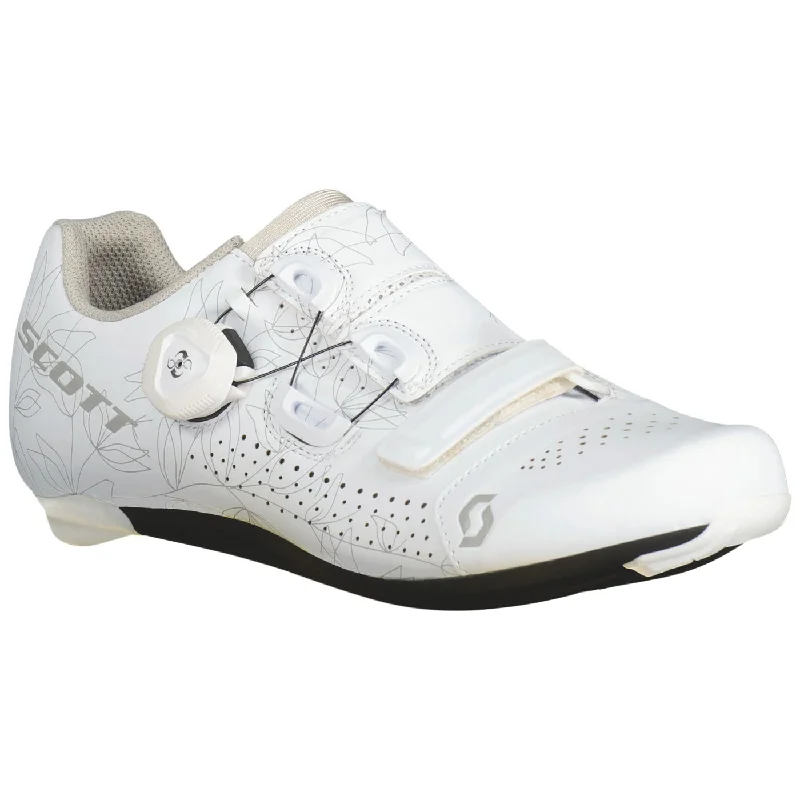 cycling clothing with neat prints-Scarpe donna Scott Road Team Boa - Bianco