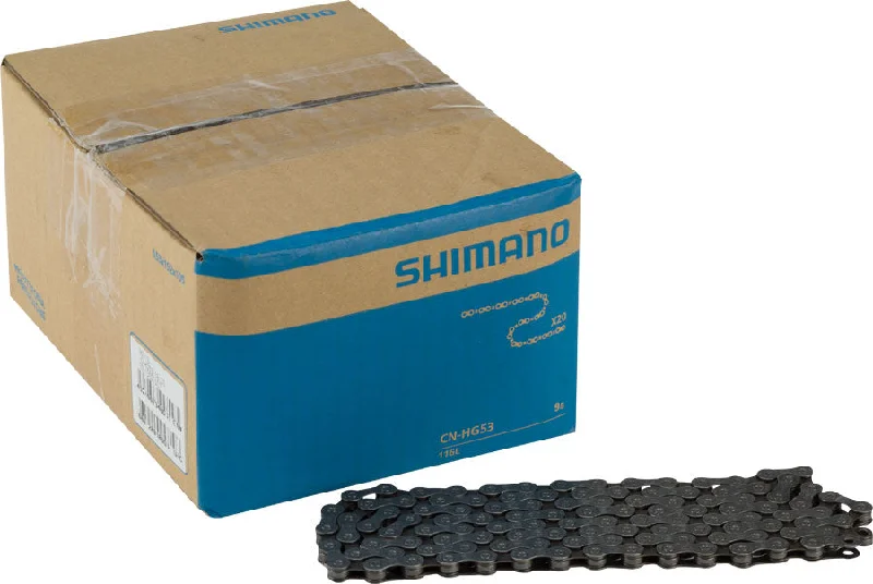 bike hydration systems for long tours-Shimano CN-HG53 Chain - 9-Speed 116 Links Gray Box of 20