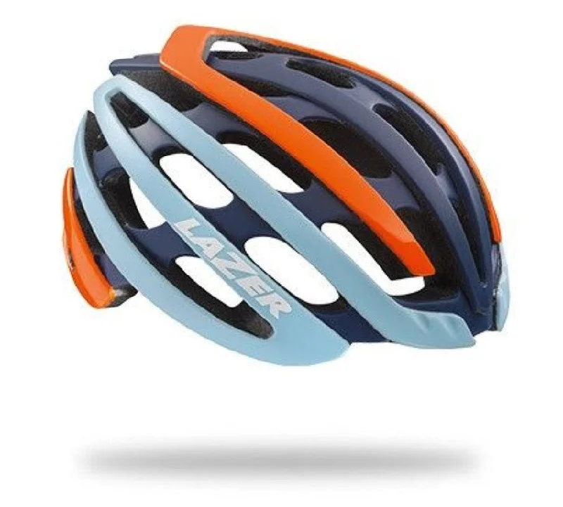 bicycle rim dent repair-Lazer Z1 Road Cycling Helmet with Aeroshell – Colour: Orange-Blue – Large (58 – 61cm)