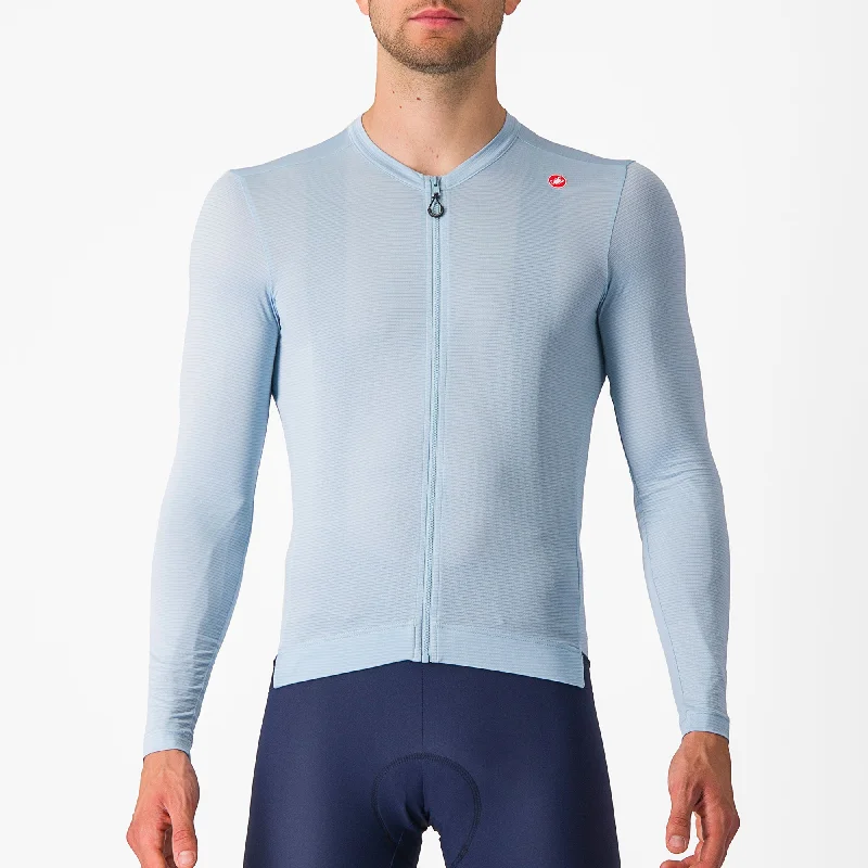 cycling clothing with fluid edge-Maglia maniche lunghe Castelli Espresso - Azzurro