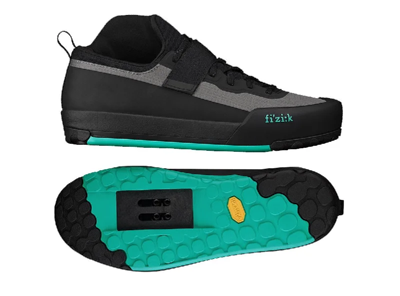 cycling clothing with vivid flair-Fizik Gravita Tensor Clipless MTB Shoe - Gray-Aqua Marine