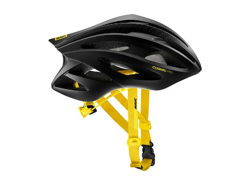 bicycle rain cover options-Mavic Cosmic Pro Road Helmet - Black-Yellow