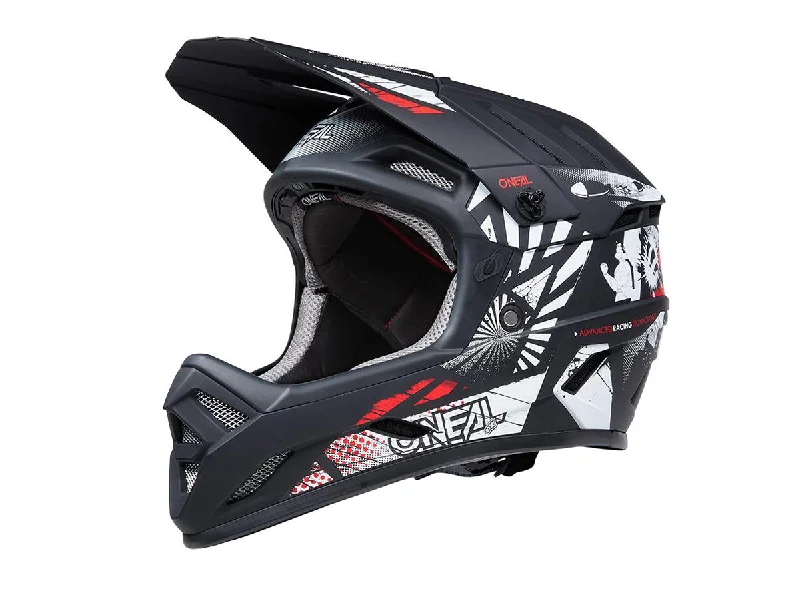 bicycle brakes maintenance guide-O'Neal Backflip Boom Full Face Helmet - Black-White