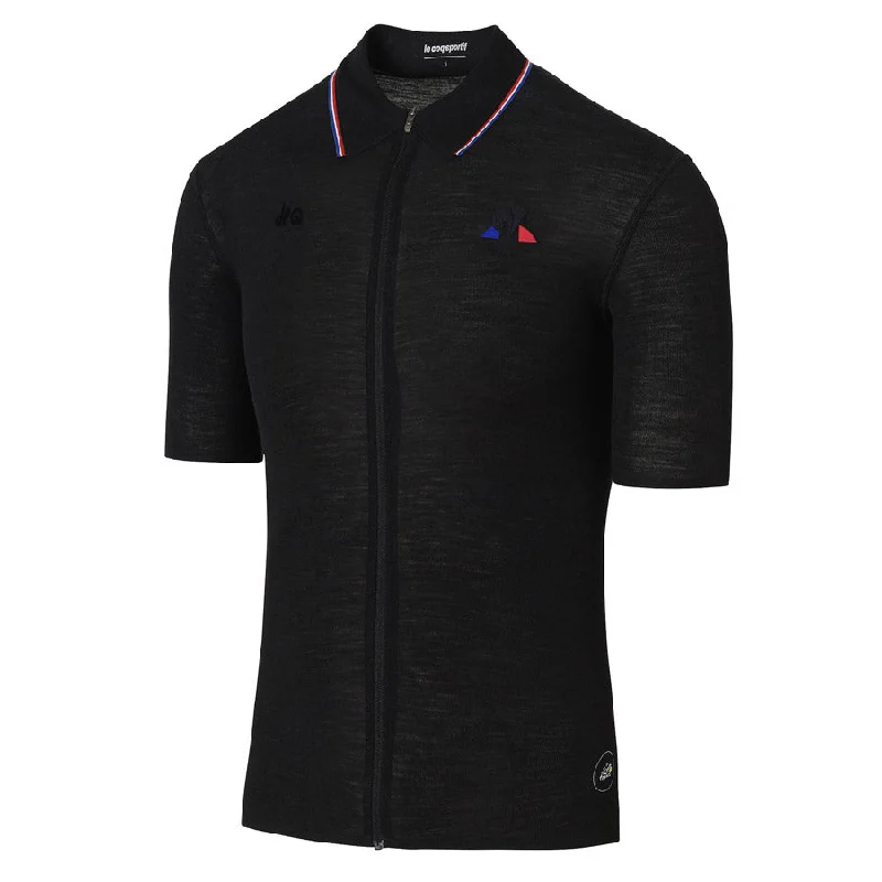 cycling clothing with thick padding-Maglia Merino Le Coq Sportif Tour de France - Nero