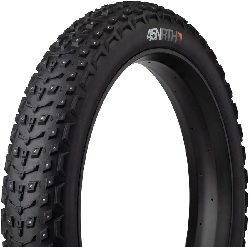 45NRTH Dillinger 5 Tire - 26 x 4.6 Tubeless Folding BLK 120 TPI 258 Concave Carbide Aluminum Studs