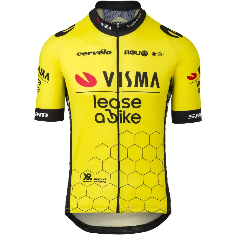 cycling clothing for kid cyclists-Maglia Agu Team Visma Lease a bike 2024