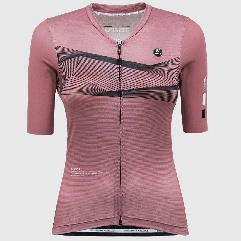 cycling clothing with rich flair-Maglia donna Pissei Tempo - Rosa scuro