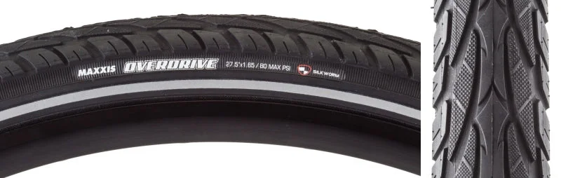 Maxxis Overdrive Tire - 27.5 x 1.65 Clincher Wire BLK/Reflective Single Silk Worm