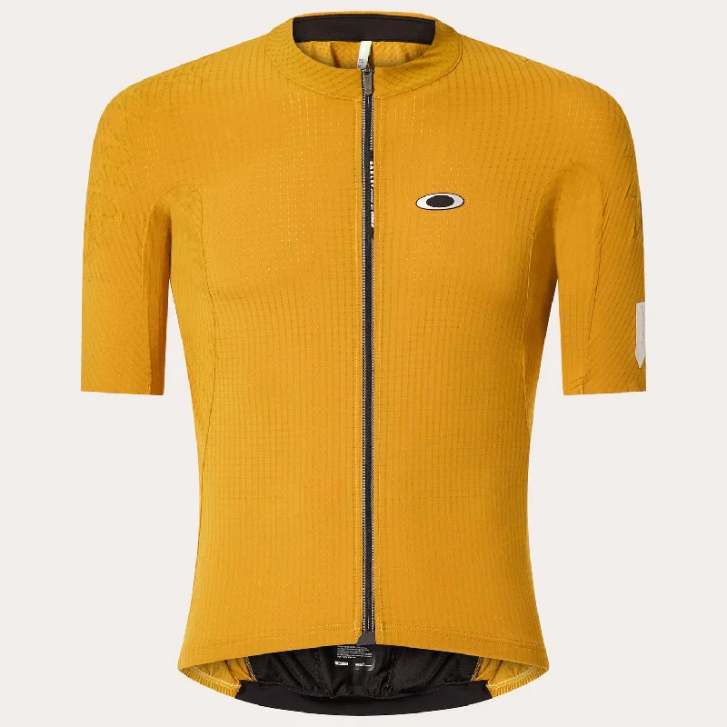 cycling clothing with fit charts-Maglia Oakley X Q36.5 Gridskin Pinstripe - Giallo