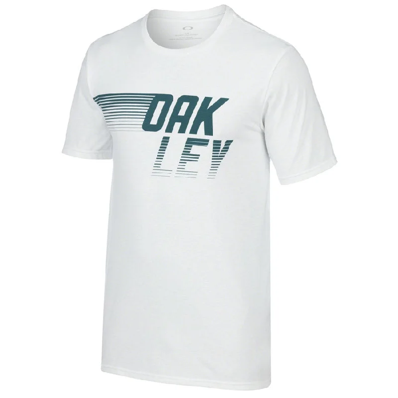 cycling clothing with firm straps-T-Shirt Oakley 50/50 Dash - Bianco