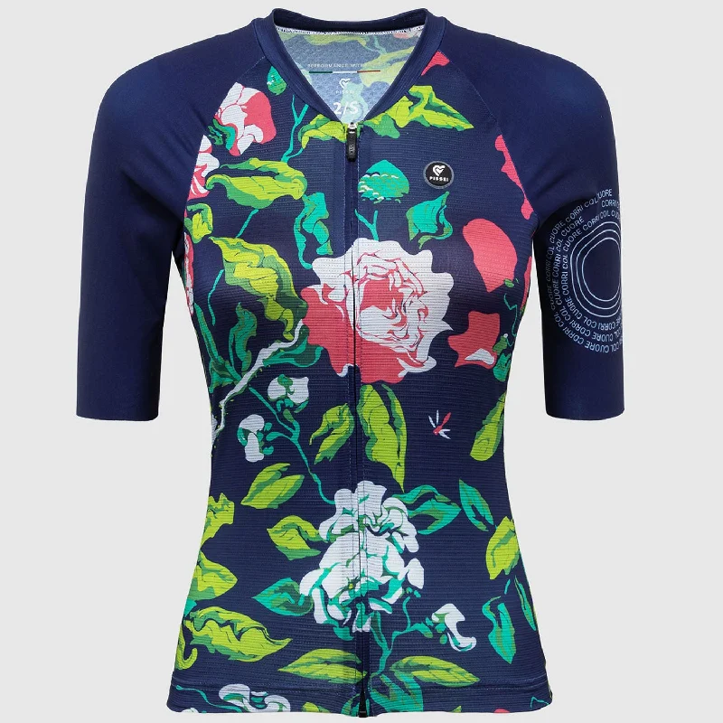 cycling clothing with snug edges-Maglia donna Pissei Tempo Surrial - Flowers