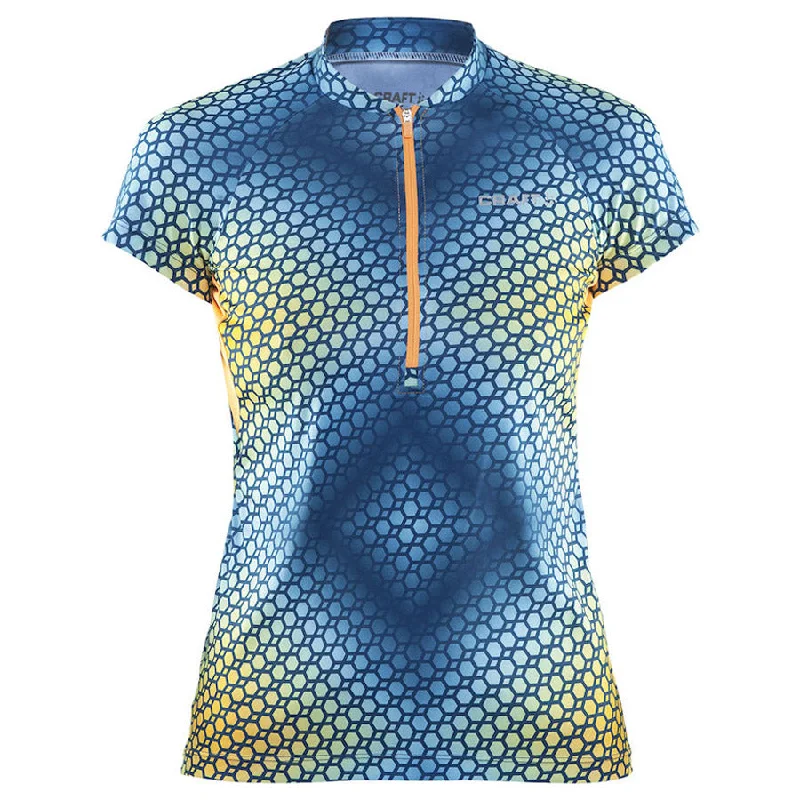 cycling clothing with heavy zips-Maglia Donna Craft Velo Graphic - Optic Depth