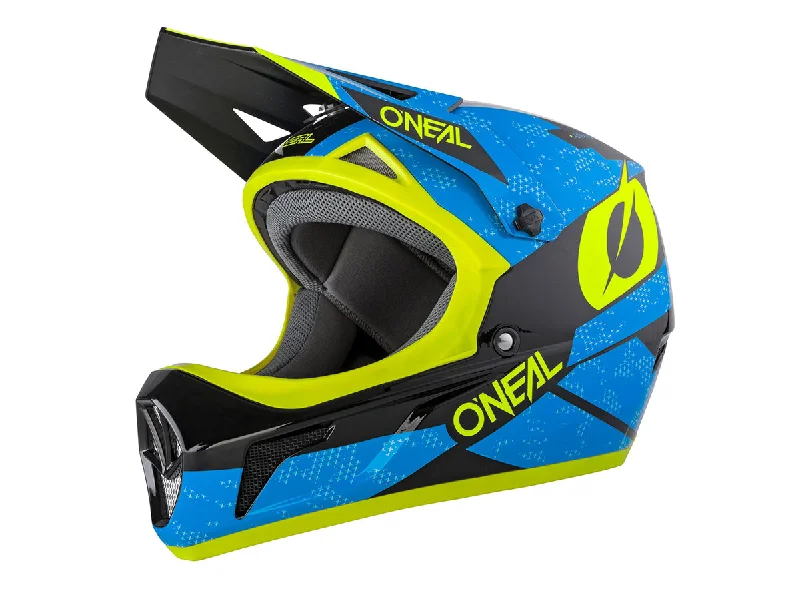 bicycle gears shifting tutorial-O'Neal Sonus Deft Full Face Helmet - Blue-Neon Yellow