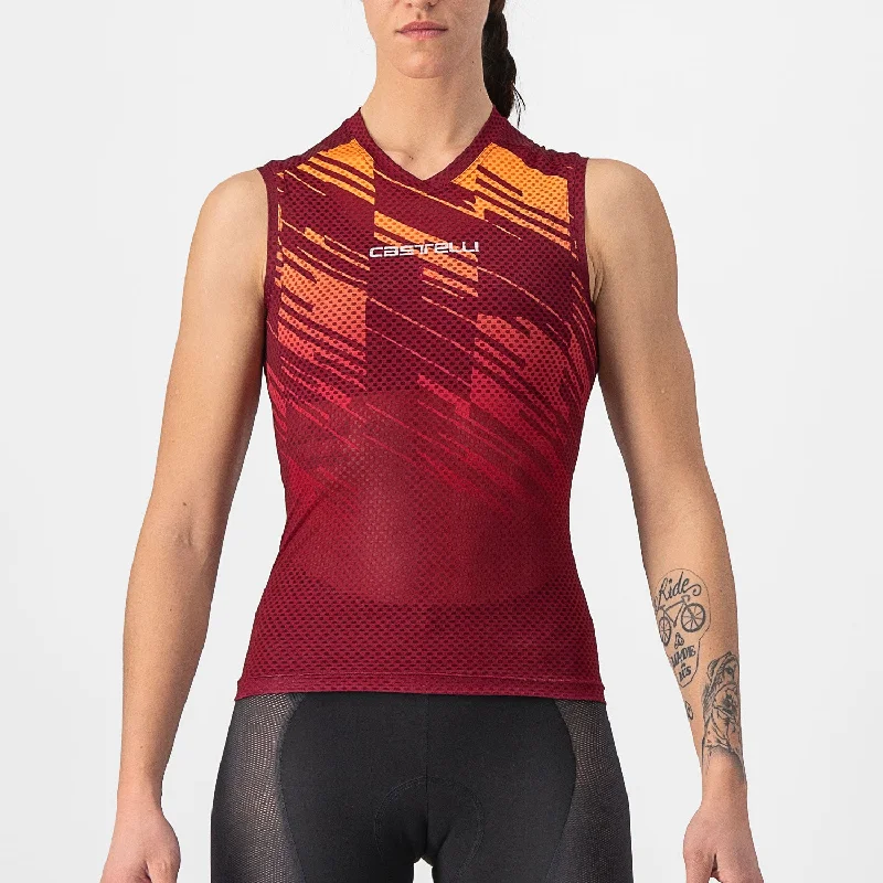 cycling clothing with full borders-Maglia donna senza maniche Castelli Insider - Bordeaux