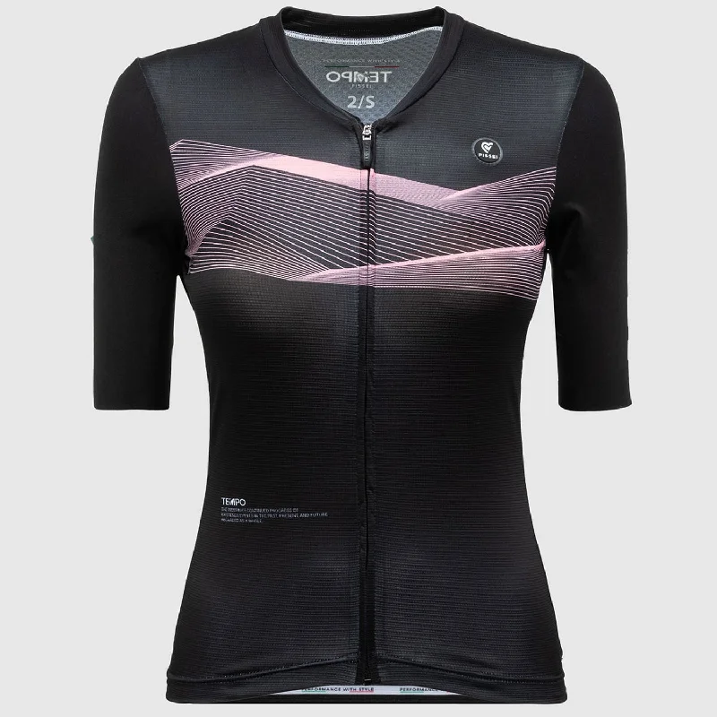 cycling clothing for race finishes-Maglia donna Pissei Tempo - Nero rosa