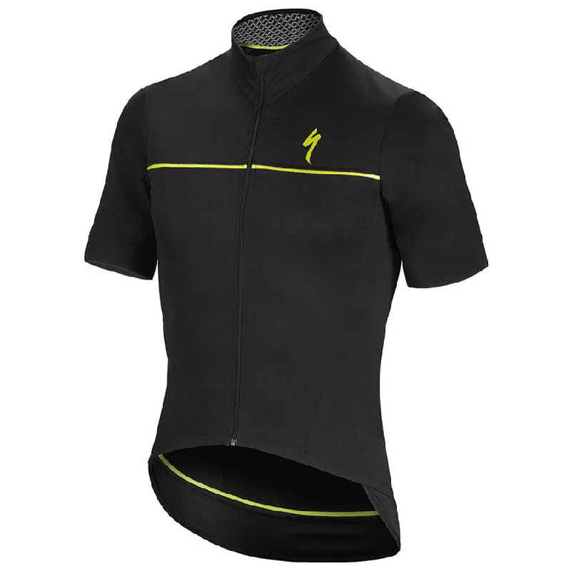 cycling clothing with fine threads-Maglia Specialized SL Elite WR - Nero Giallo Fluo