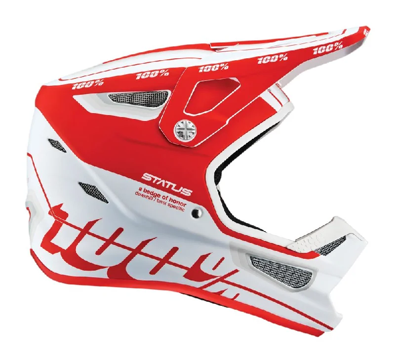 bicycle platform pedal grip-100% Status Helmet - Youth - Topenga Red-White - 2022