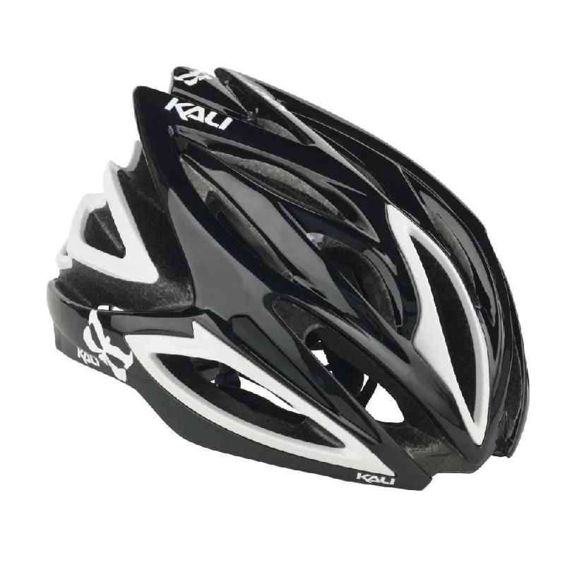 bicycle touring packing list-Kali Phenom Road Helmet - Black-Vanilla white