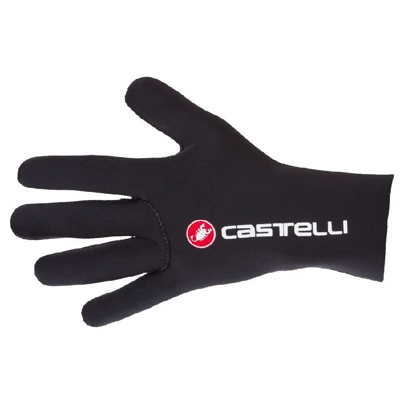 cycling clothing with solid hooks-Guanti Castelli Diluvio C - Nero