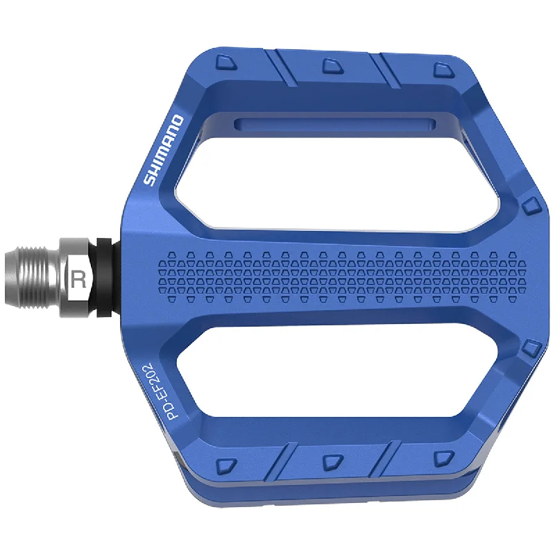 bicycle evolution chart images-Pedali Shimano PD-EF202 Flat - Blu