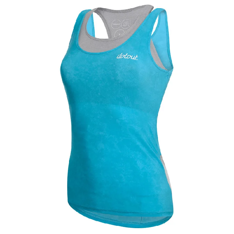 cycling clothing with plush cushion-Top Donna DotOut Oxigen - Azzurro