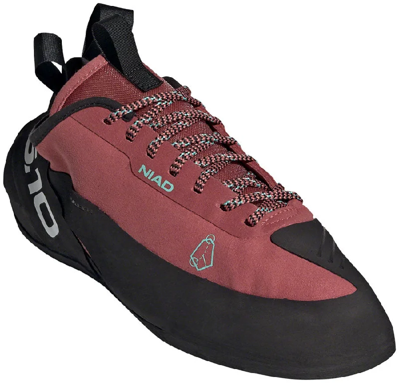 cycling clothing with airy gaps-Five Ten Niad Lace Climbing Shoe - Men's, Core Black/Crew Red/Acid Mint