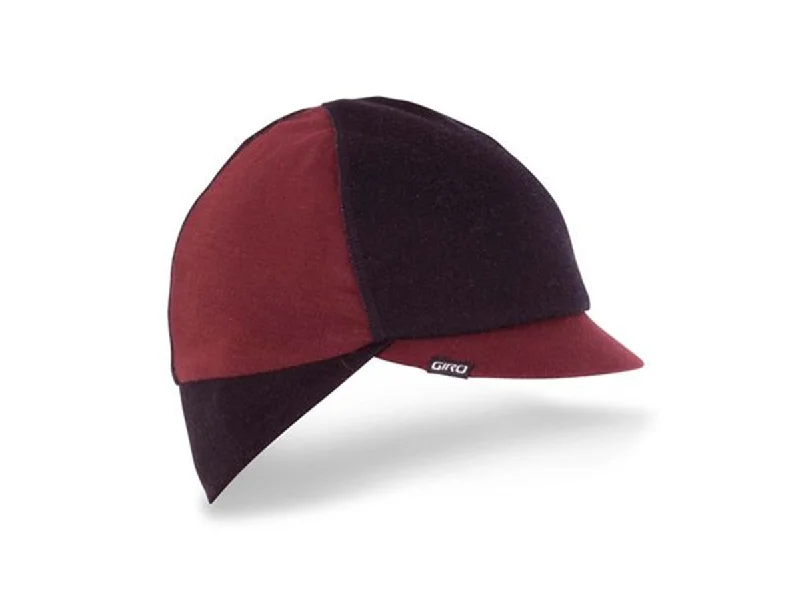 bicycle roller trainer balance-Giro Merino Wool Ear Flaps Under Helmet Cycling Cap - Heather Red-Black