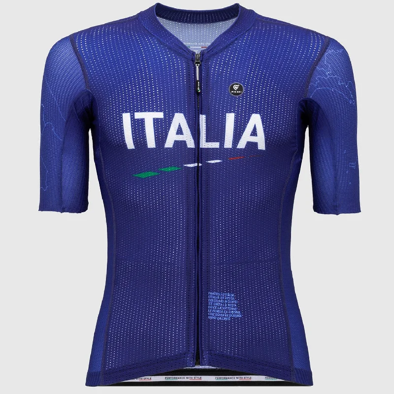 cycling clothing with hot spins-Maglia Pissei Sanremo Italia - Blu